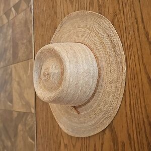 Dallas Hats Natural Straw Formed Flat Brim Hat